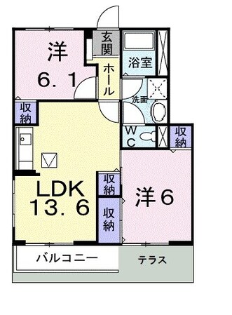 グレイスフル太田　Ｃの物件間取画像